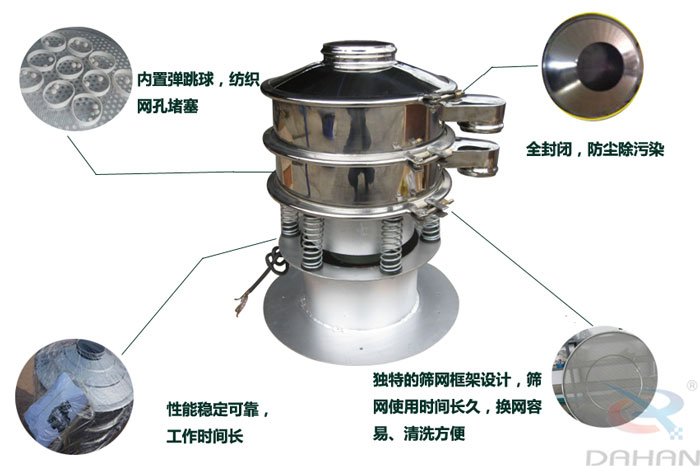 400型全不锈钢振动筛特点